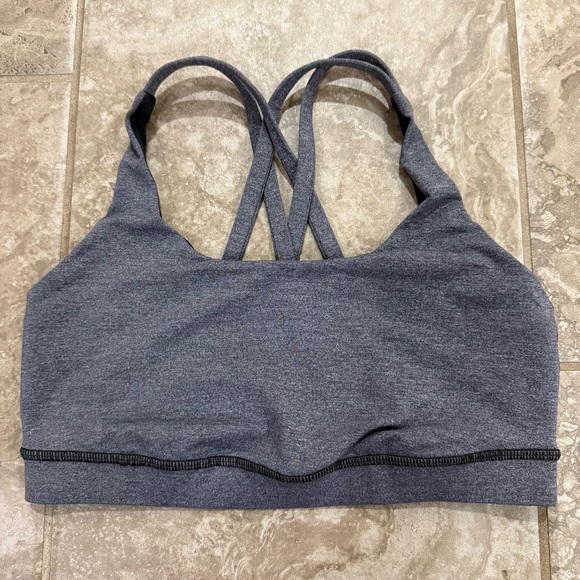 Lululemon Athletica Energy Bra Athletic Athleisure Heathered Charcoal Size 6 - Picture 2 of 8